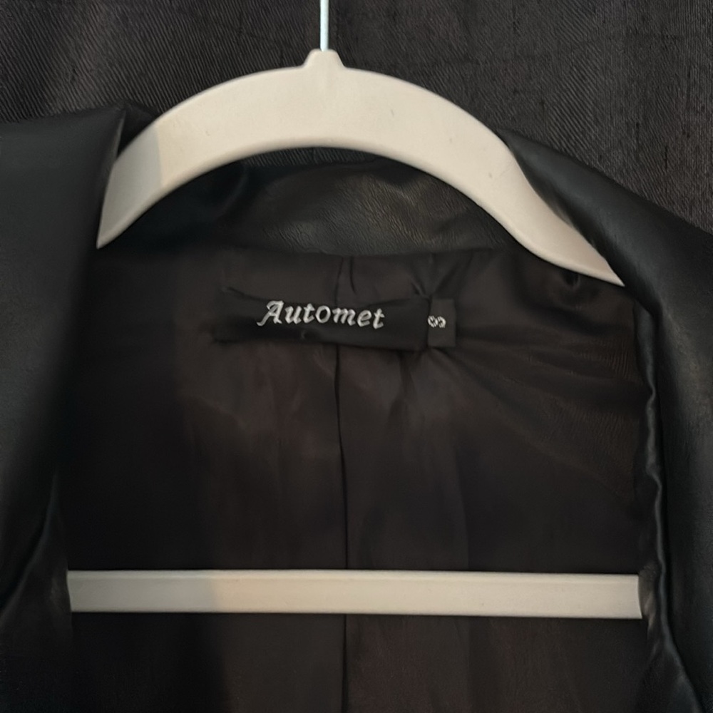 Oversized Leather Bomber Jacket - Picture 3 of 3